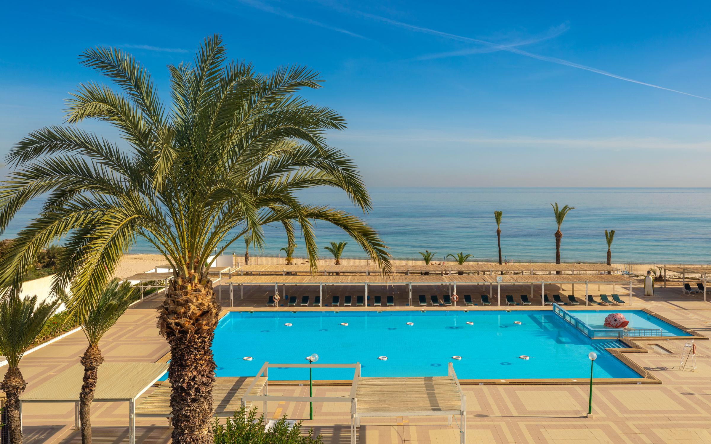 El Mouradi Port El Kantaoui swimming pool and sea view, Tunisia holiday - Just Sunshine Holidays