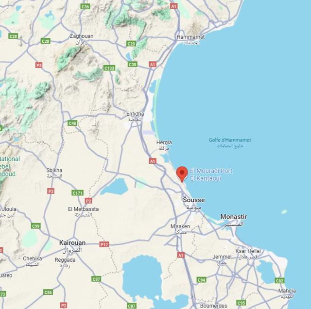 Map showing the location of El Mouradi Port El Kantaoui